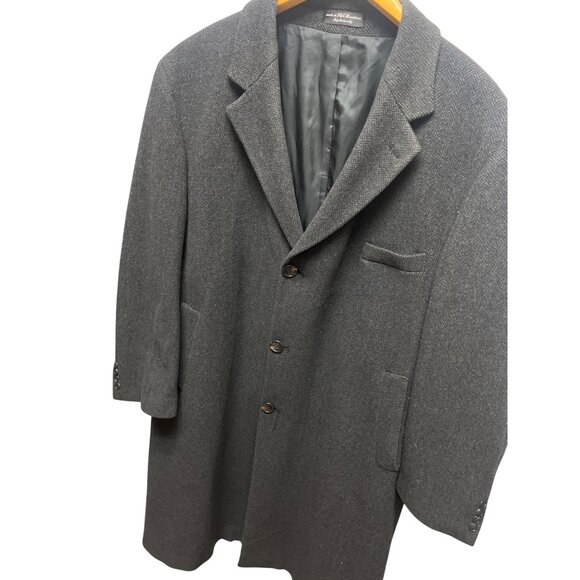 Lauren Ralph Lauren Dark Gray Cashmere Wool Blend Overcoat Trench - Picture 2 of 11